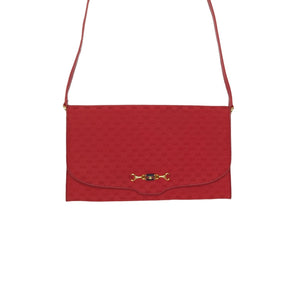 Gucci Vintage Red GG Micro Monogram Horsebit Shoulder Bag
