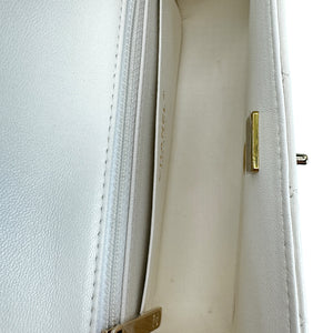 Chanel Quilted White Lambskin Mini Rectangular Flap Bag