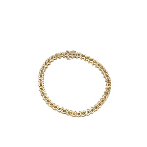 14K Gold & 3.00 ctw Spiral S Link Diamond Tennis Bracelet 6.75"