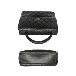 Chanel Vintage Caviar Quilted Kelly Top Handle Bag