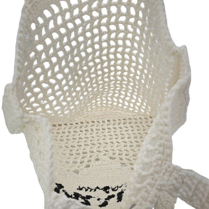 Prada Logo Crochet Raffia Shopper Tote 1BG393