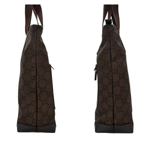 Gucci GG Monogram Nylon / Leather Tall Tote Brown
