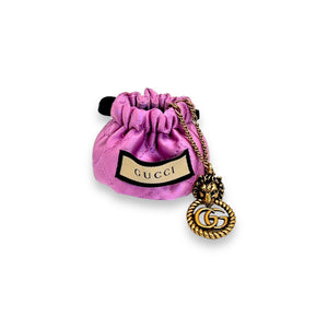 Gucci Lion Head GG Pendant Necklace