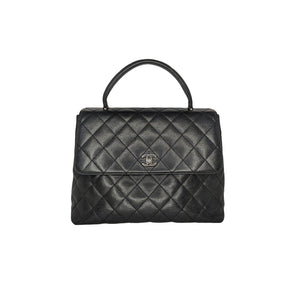 Chanel Vintage Caviar Quilted Kelly Top Handle Bag
