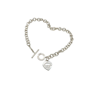 Tiffany & Co. Return to Tiffany Sterling Silver Heart Tag Toggle Necklace
