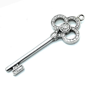 Tiffany Keys mini crown key pendant in 18k white gold with