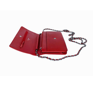 Chanel 2012 Red Caviar Timeless Wallet On Chain WOC