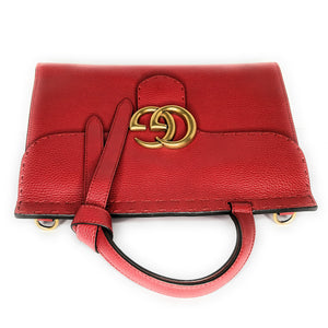 Gucci Red GG Marmont Top Handle Bag