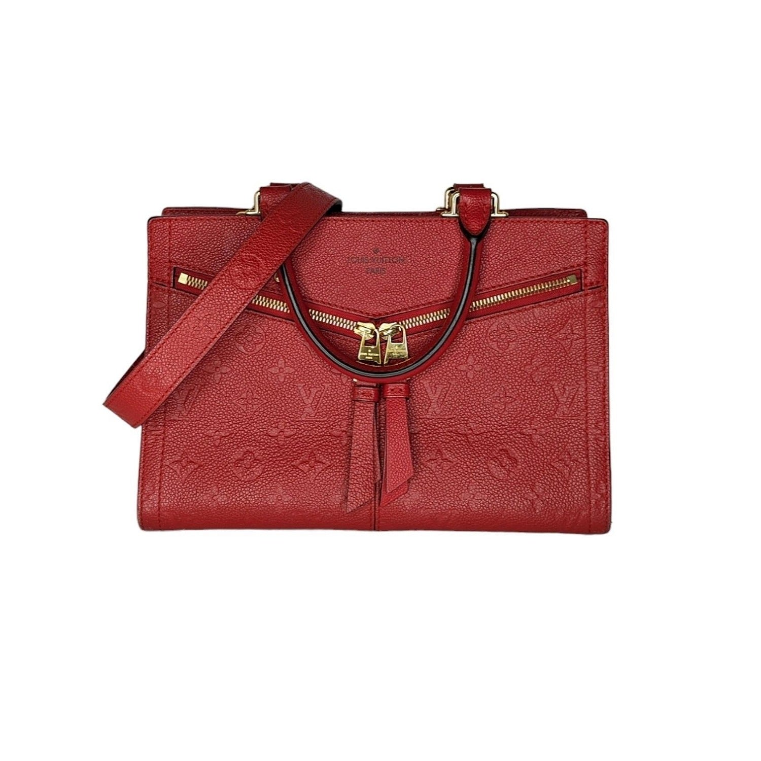 Louis Vuitton Red Monogram Empreinte Sully PM - TheRelux.com