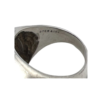 Sterling Silver 14K Gold & Amethyst Ring - Sz. 7.25