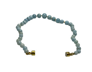 14K Yellow Gold & Round Chalcedony Necklace, Bracelet, & Earrings Set