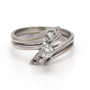 14K White Gold 0.25ctw Diamond Bypass Engagement Ring - Sz. 5.5