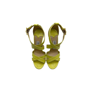 JIMMY CHOO Elaphe Lemon Xenia Strappy Sandals - Sz. 36
