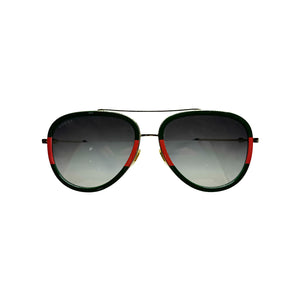 Gucci Women's Aviator Full Rim Gold Frame Sunglasses GG0062S-003-57