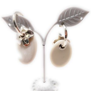 Italian artist "Paola Valentino" 925 Flower white Zircon Stone Dangle Designer Earrings