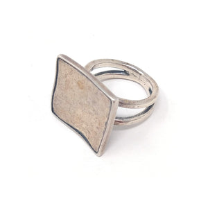 Hammered Stamped fashion ring Sterling Silver sz 6 3/4