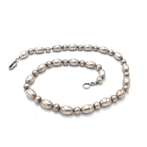 Silver Beaded Choker Necklace