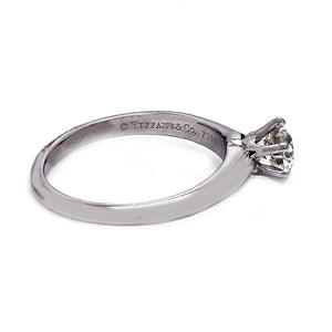 Tiffany & Co. Platinum 0.57ct Diamond Solitaire Engagement Ring - Sz. 5.25