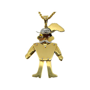 18K 2-Tone Gold Diamond Monopoly Man Necklace