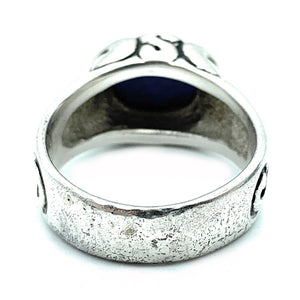 Vintage 1970's Navajo Sterling Silver Lapis Lazuli Ring - Sz. 9