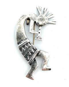 Old Pawn Sterling Silver Kokopelli Pendant Brooch
