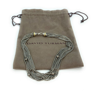 David Yurman 18K YG, Sterling Silver, & Diamond Pavé Ball Eight Row Necklace