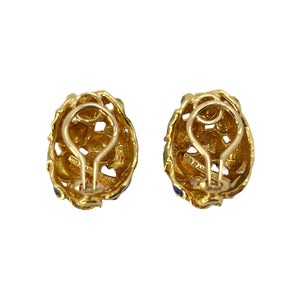 Tiffany & Co. 18K Yellow Gold & Enamel Earrings