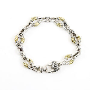 Scott Kay Sterling Silver and 18K Yellow Gold Chain Bracelet
