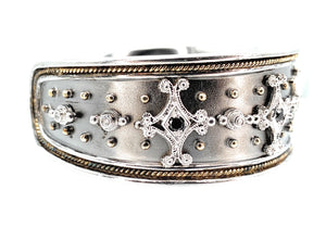 Fred Mak 18K YG, Sterling Silver, & Gemstone Cuff Bracelet & 2 Ring Jewelry Set