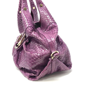 Bvlgari “Chandra” Purple Python Hobo Shoulder Bag