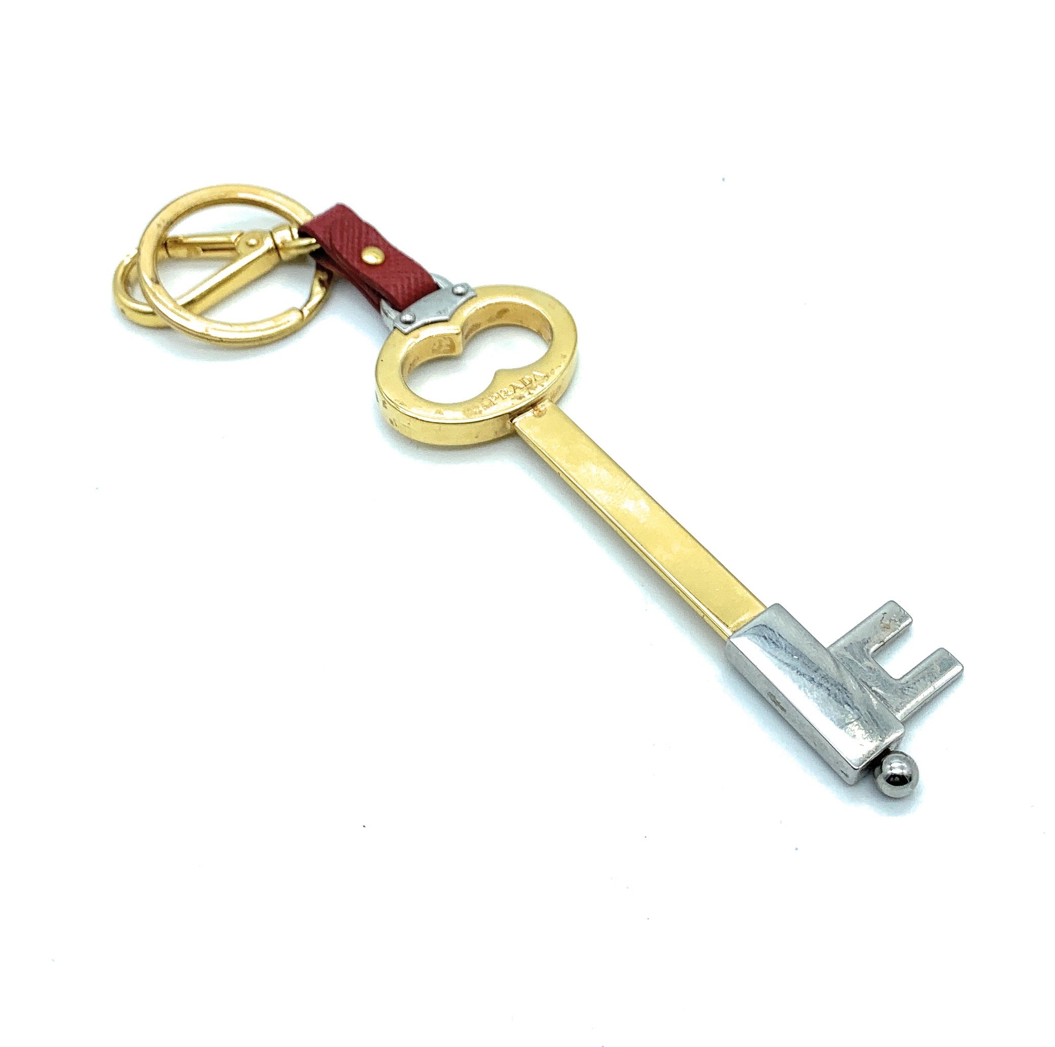 Authentic PRADA 'Skeleton Key' Key Chain & Keyring - TheRelux.com