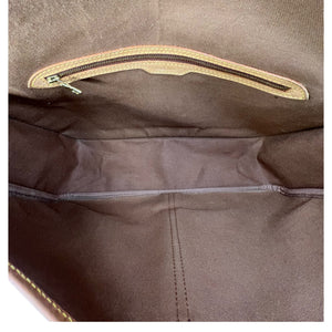 Louis Vuitton Brown Monogram Sac Gibeciere GM Leather Cloth ref