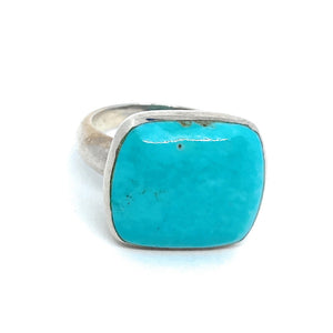 Amazonite Turquoise Sterling Silver Ring Size 9