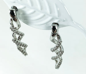 0.33ctw Diamond Swirl Drop Earrings in 10K White Gold