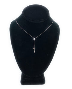 18K White Gold & 0.81ctw Diamond Tassel Style Necklace