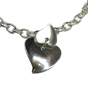 Silver Tiffany 'LIKE' Chain Link Heart Charm Necklace