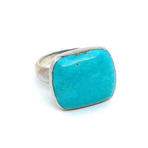 Amazonite Turquoise Sterling Silver Ring Size 9
