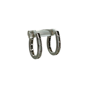 Sterling Silver & 0.25ctw Diamond Horseshoe Hoop Earrings