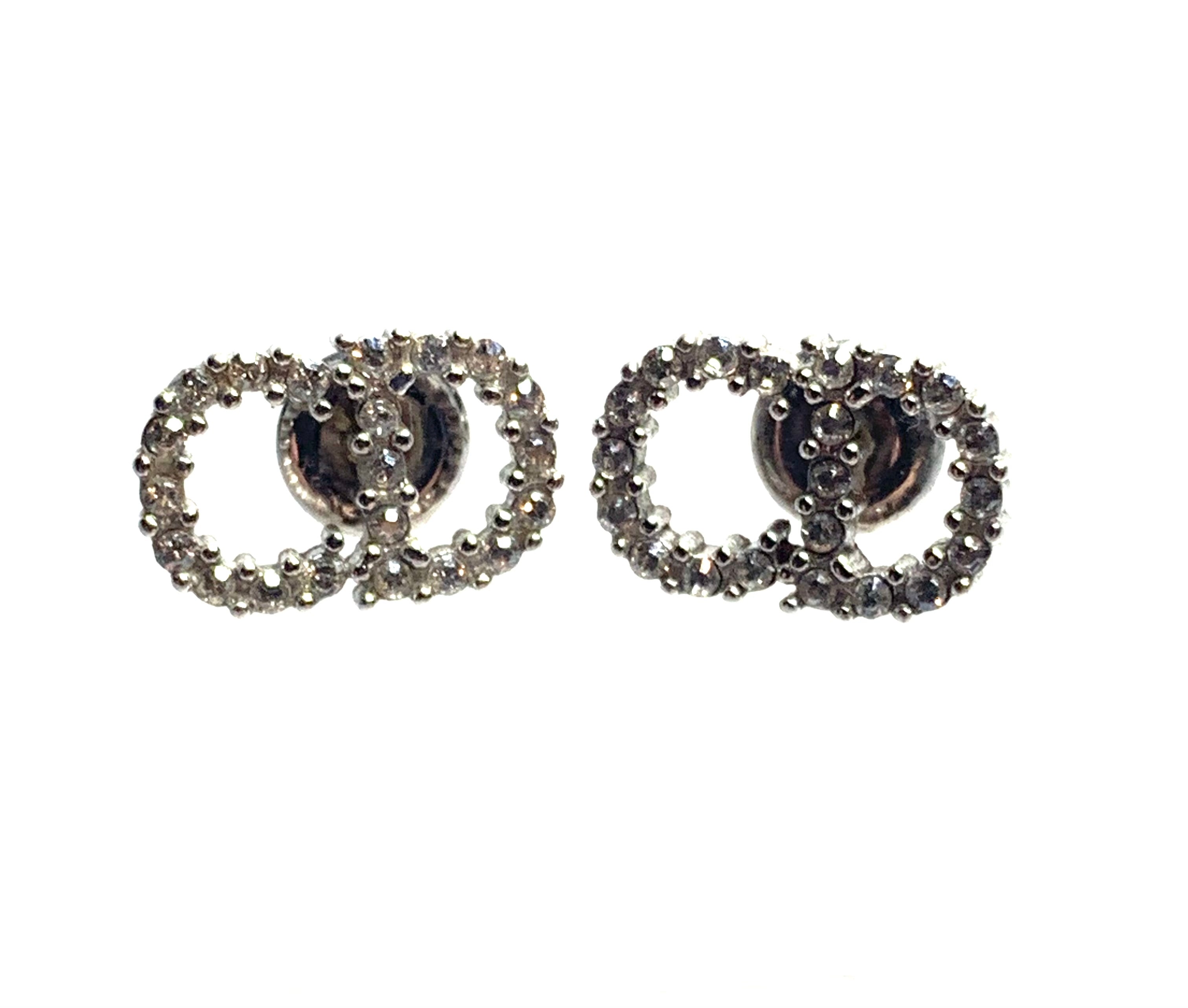 Christian Dior Clair D Lune 'CD' Post Earrings - TheRelux.com