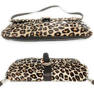 Couture Donald J Pliner Leopard Print Calf Hair Baguette