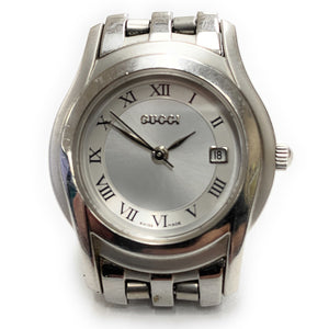 GUCCI Silver 5500L Stainless Steel Date Ladies Watch