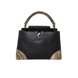 LOUIS VUITTON Louis Vuitton Capucines MM Bag in Black Taurillon