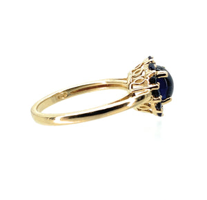 Vintage 14K Yellow Gold 2.00ctw Sapphire Cluster Ring - Sz. 5.75