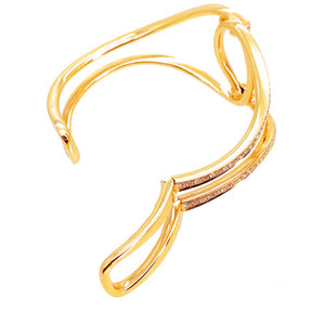 18K Rose Gold 3.45ctw Diamond Hinged Cuff Bracelet