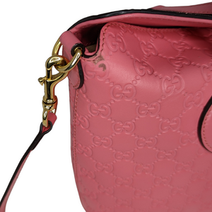 Gucci Pink Signature Guccissima Leather Top Handle Bag