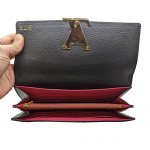 Louis Vuitton Black 2017 Taurillon Leather Capucines Wallet
