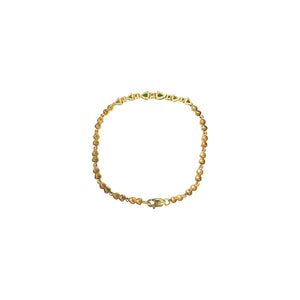 14K Yellow Gold, Emerald, & Diamond Bracelet