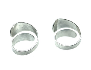 2 Hammered Silver Bypass Rings - Sz. 6.75 & 7.5