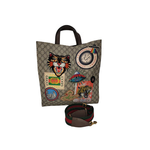 Gucci GG Coated Canvas Embroidered Courrier Soft Tote