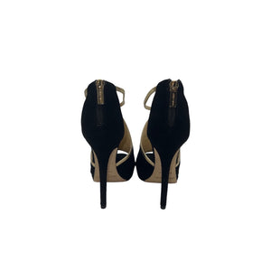 JIMMY CHOO Fey Black Suede Sandal Platform Heels - Sz. 35.5